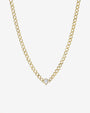 Gargantilla de cadena cubana con diamante pera en oro de 14K, foto 1