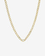 Gargantilla de cadena cubana con diamante en bisel en oro de 14K, foto 1