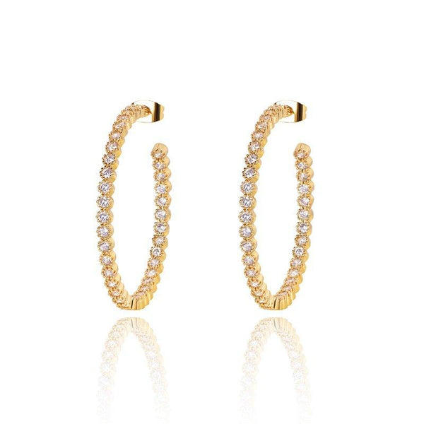 1.5 Inch Cubic Zirconia Hoop Earrings, photo 1