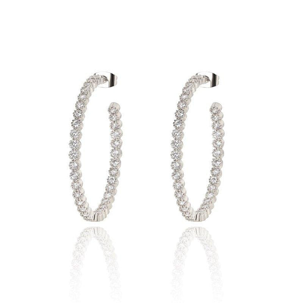 1.5 Inch Cubic Zirconia Hoop Earrings, photo 2