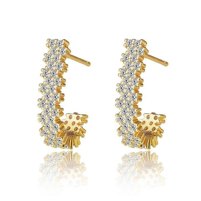 Cubic Zirconia J Hoop Earrings, photo 1