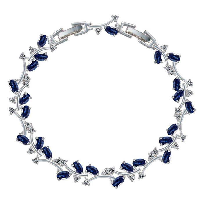 Oval Sapphire Cubic Zirconia Tennis Bracelet, photo 1
