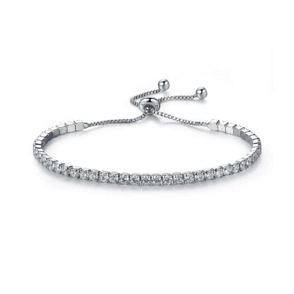 43 Stone Adjustable Cubic Zirconia Tennis Bracelet, photo 1