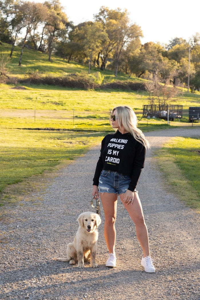 Walking Puppies is My Cardio Crop Hoodie