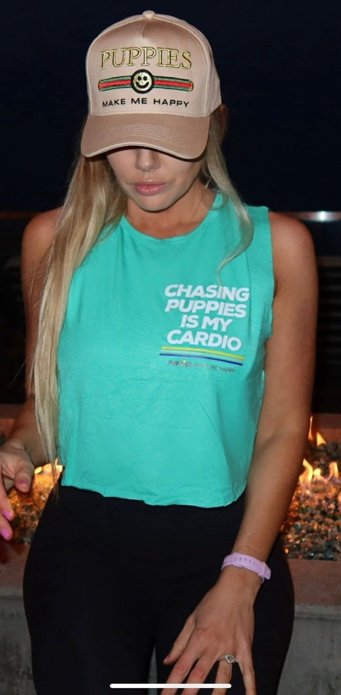 Chasing Puppies Is My Cardio Crop Tank