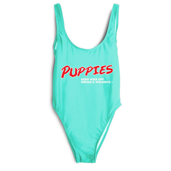 D.A.R.E. Puppies One-Piece Swimsuit in teal