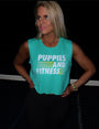 Puppies and Fitness Club Logo Crop Tank