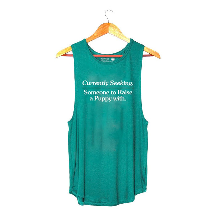 Currently Seeking Someone to Raise a Puppy With Women's Sleeveless Tank in mermaid