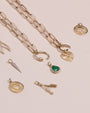 Dije de esmeralda y diamantes de forma libre en oro de 14K, foto 4
