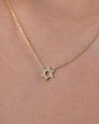 Collar de estrella de David abierta con diamantes en oro de 14K, foto 3