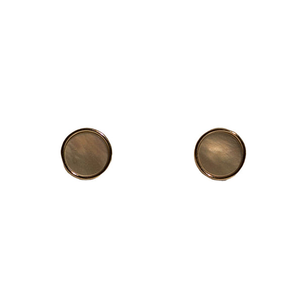 Circle Mother of Pearl Stud Earrings, photo 1