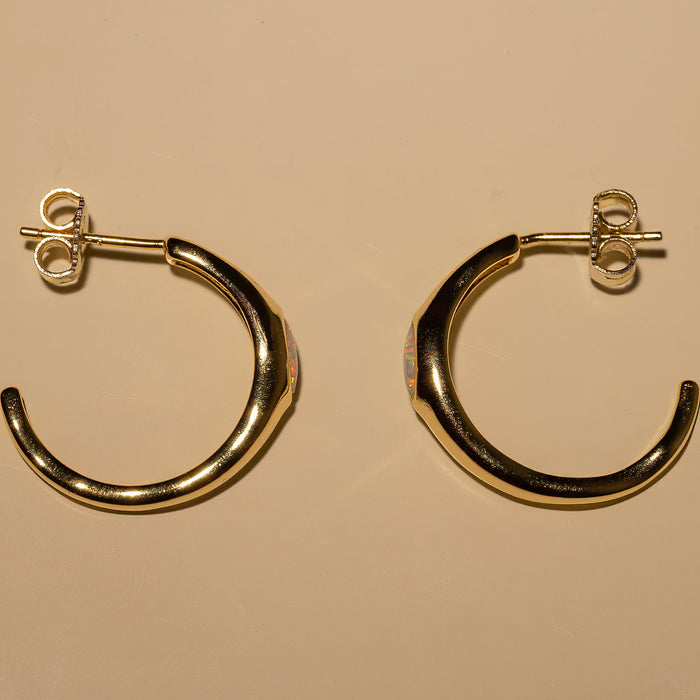 Aretes de aro con ópalo, foto 2