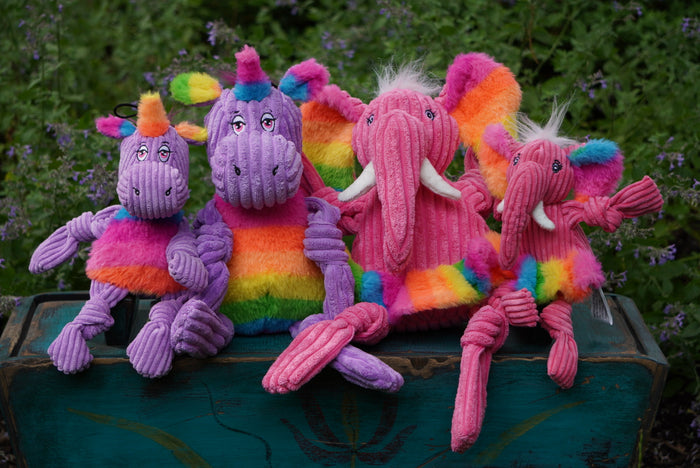 Rainbow Elephant Knottie Plush Dog Toy, photo 4