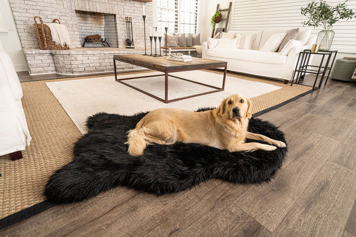PupRug Curve Faux Fur Orthopedic Dog Bed, Midnight Black, photo 6