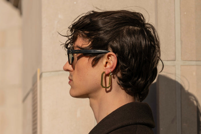 Aretes de aro Tall Geo para hombre, foto 10