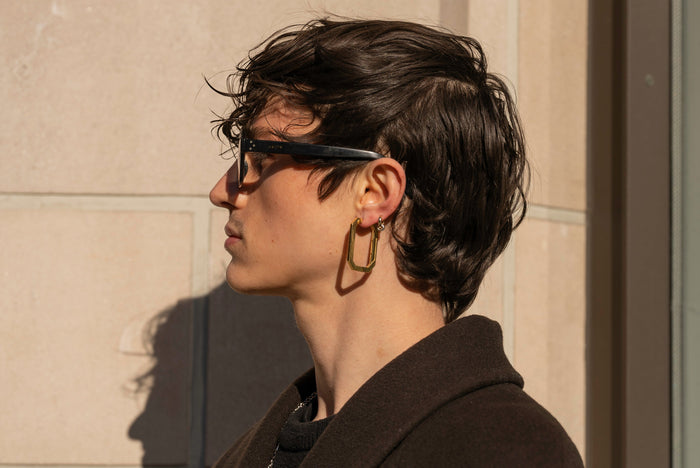 Aretes de aro Tall Geo para hombre, foto 8