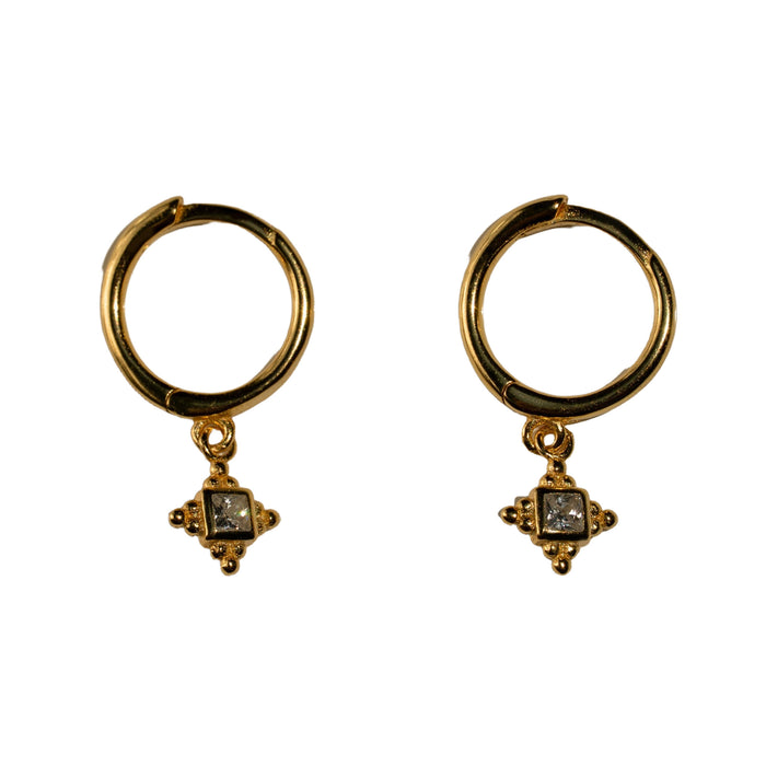 Aretes de aro pequeños con zirconia cúbica, foto 7