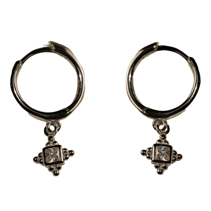 Aretes de aro pequeños con zirconia cúbica, foto 5