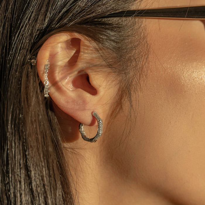 Aretes de aro Angular Gem con zirconia cúbica, foto 2