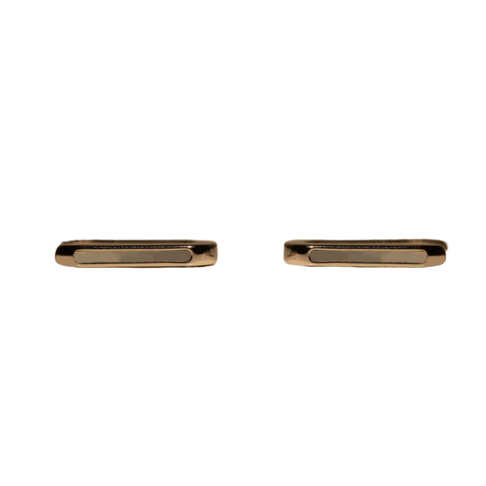 Men's Mini Square Mother of Pearl Hoop Earrings, photo 5