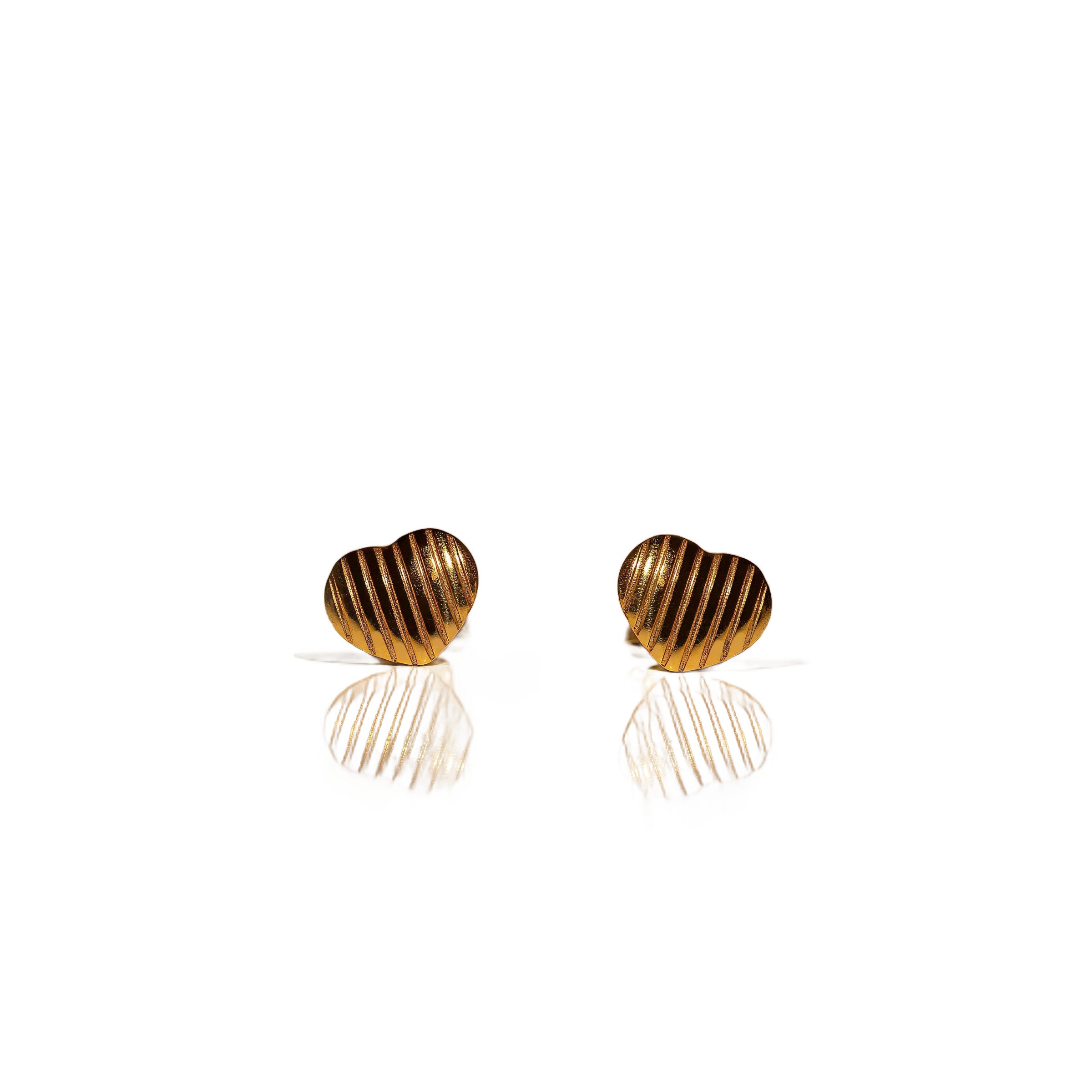 Ribbed Heart Stud Earrings, photo 1