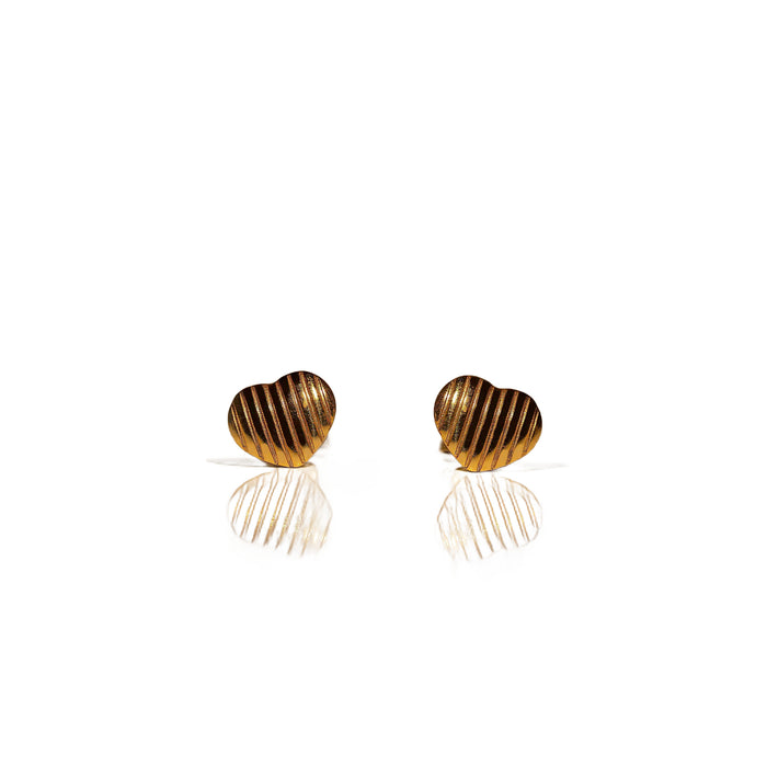 Ribbed Heart Stud Earrings, photo 1