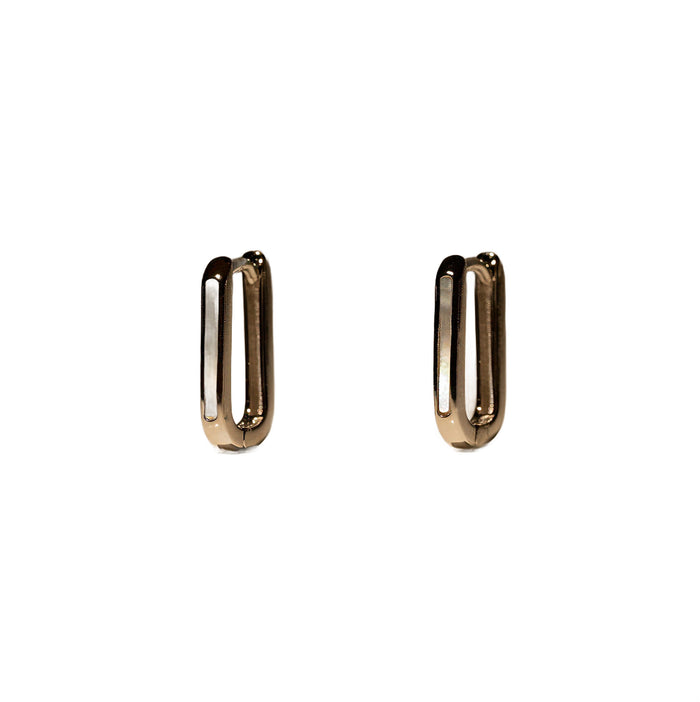 Men's Mini Square Mother of Pearl Hoop Earrings, photo 1