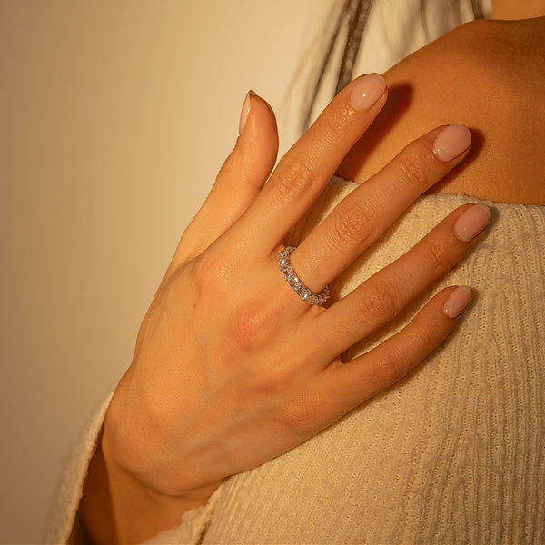 Anillo de zirconia cúbica de talla cuadrada, foto 2