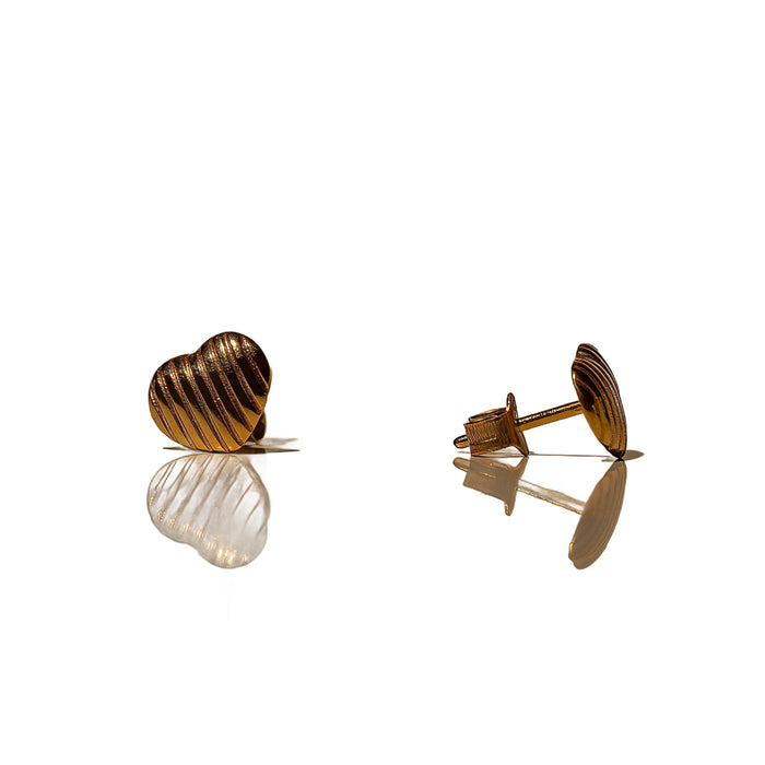Ribbed Heart Stud Earrings, photo 2