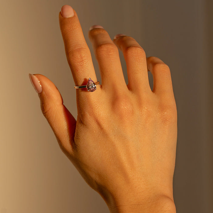 Drop Centerstone Cubic Zirconia Ring, photo 2
