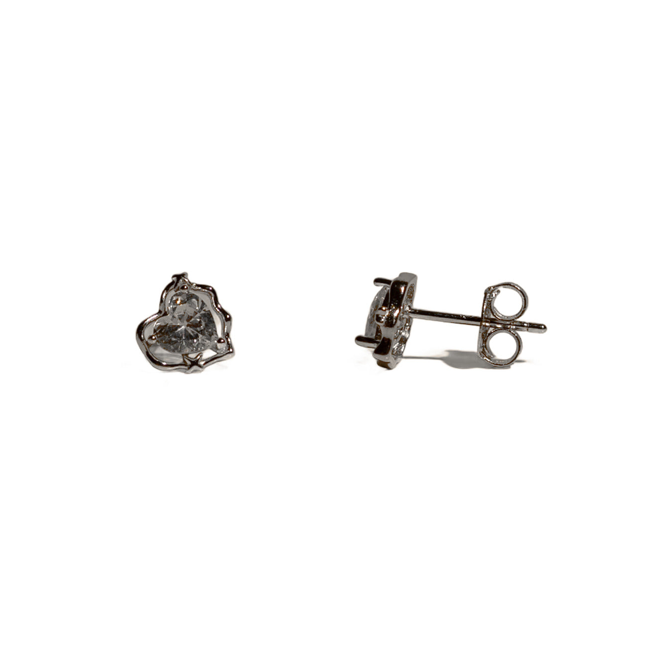 Aretes de botón Wild Heart con zirconia cúbica, foto 1