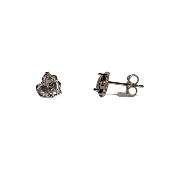 Aretes de botón Wild Heart con zirconia cúbica, foto 1