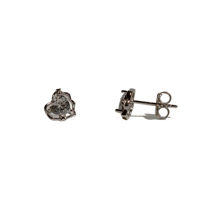 Aretes de botón Wild Heart con zirconia cúbica, foto 1