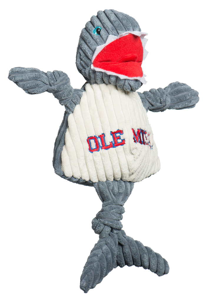NCAA Ole Miss (U. of Mississippi), Tony Land Shark Knottie Plush Dog Toy, photo 3