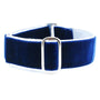Blue/Silver Holiday Velvet Buckle Martingale Dog Collar, photo 1
