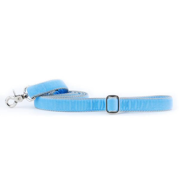 Light Blue Velvet Dog Leash, photo 3
