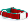 Collar martingala con hebilla Holiday Velvet Essential en rojo y verde, foto 1