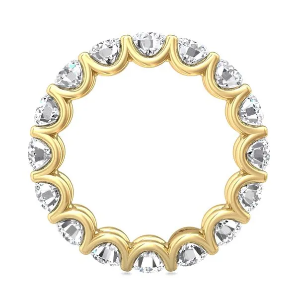 Argolla de eternidad con garras en U y diamantes cultivados en laboratorio de 4.00 CTW en oro de 14K, foto 7