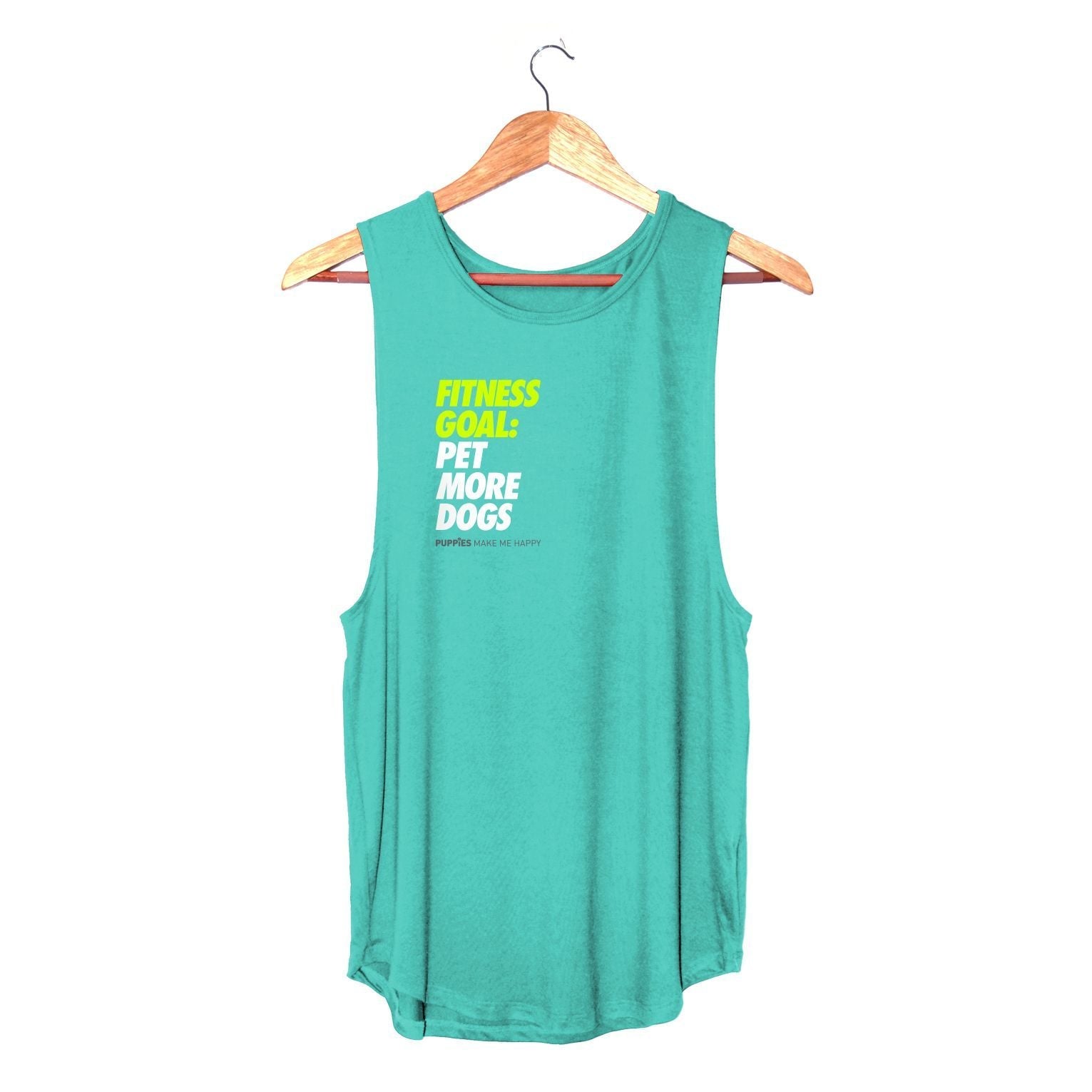 Fitness Goal: Pet More Dogs Sleeveless Tank in teal