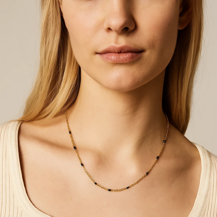 Black Onyx Beaded Link Necklace, photo 2