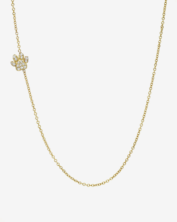 Collar de huella asimétrica de diamantes en oro de 14K, foto 1