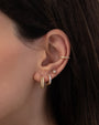 Aretes de aro huggie trenzados en oro de 14K, foto 2