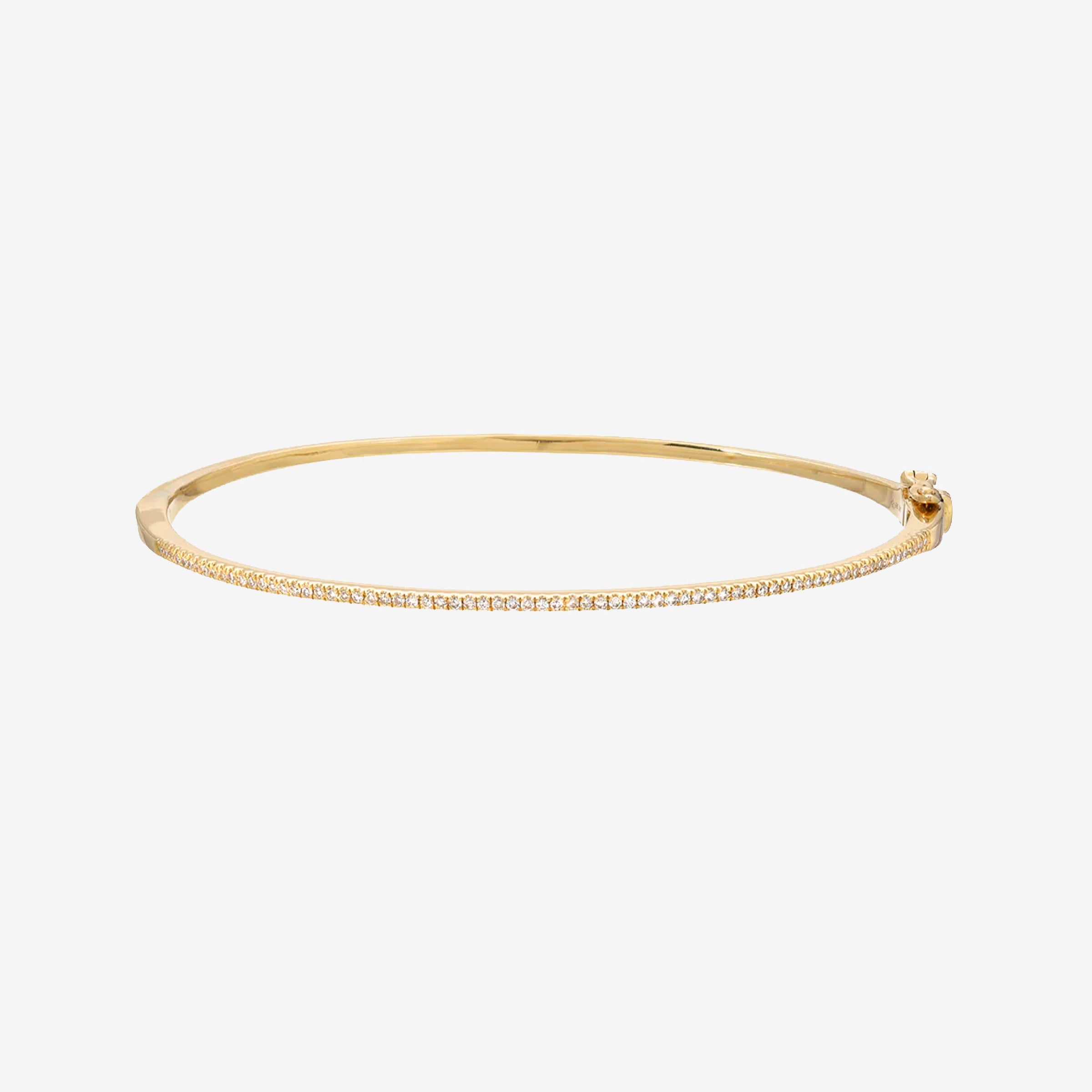 Brazalete rígido de diamantes pavé en oro de 14K, foto 1