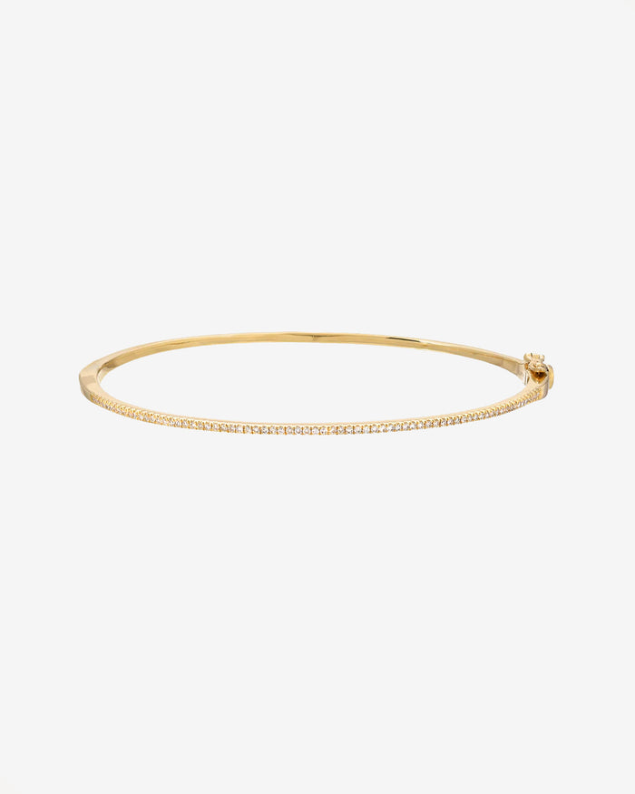 Brazalete rígido de diamantes pavé en oro de 14K, foto 1