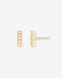 Aretes de botón de barra con diamantes en oro de 14K, foto 1