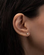 14K Gold Bezel Diamond Stud Earrings, photo 3