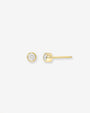 14K Gold Bezel Diamond Stud Earrings, photo 1