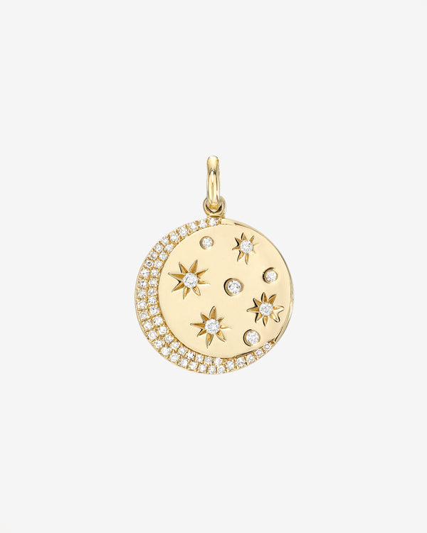 14K Gold Diamond Celestial Pendant, photo 1