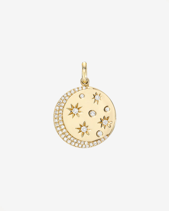 14K Gold Diamond Celestial Pendant, photo 1