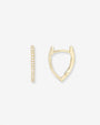 14K Gold Pave Diamond Curve Huggie Earrings, photo 1